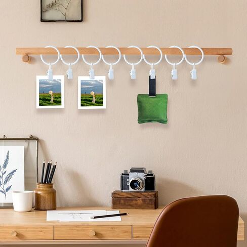 20 PCS Metal Curtain Clips, 1.2" in Interior White Curtain Rings, Ring Clips to Hang Curtains in Saudi Arabia