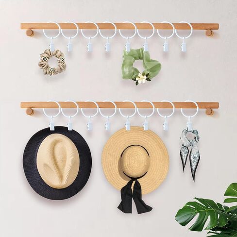 20 PCS Metal Curtain Clips, 1.2" in Interior White Curtain Rings, Ring Clips to Hang Curtains in Saudi Arabia