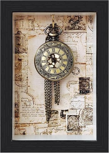 Pocket Watch Display Case,Wood Pocket Watch Box,Wall Cabinet Shadow Box,Keychain Display Case,Pocket Watch Display Storage Travel Case Organizer,Suitable for pocket watches,keychains,medals,1 pack. in Kuwait