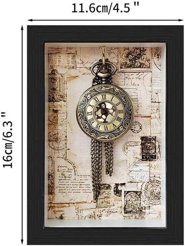 Pocket Watch Display Case,Wood Pocket Watch Box,Wall Cabinet Shadow Box,Keychain Display Case,Pocket Watch Display Storage Travel Case Organizer,Suitable for pocket watches,keychains,medals,1 pack. in Kuwait