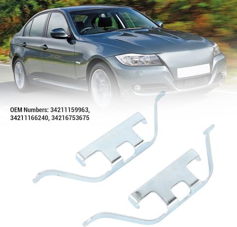 Brake Pad Anti Rattle 1 Pair Rear Disc Brake Pad Retaining 34216753675 Rear Brake Pad Anti Rattle Return Spring Replacement for 1 3 5 6 7 Series E82 E46 E90 E92 in Kuwait