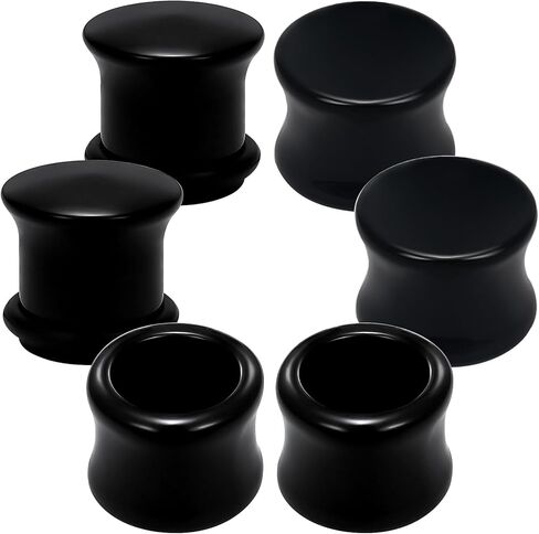 6G-12mm Solid Acrylic Clear Opalite/Black Gauges for Ears Plugs with O-Rings Single Flare Gauges Stretching Kit Ear Expander Piercing Jewelry for Women Men in Saudi Arabia