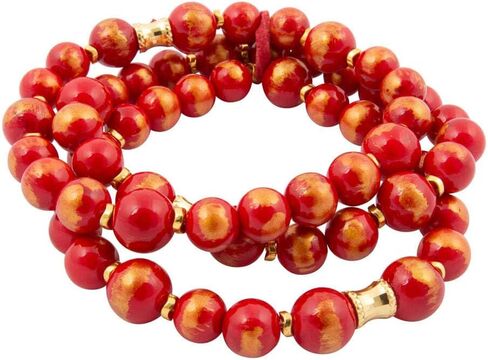 مجموعة أساور مطاطية ذهبية من اليشم الأحمر من Barse Jewelry in Saudi Arabia