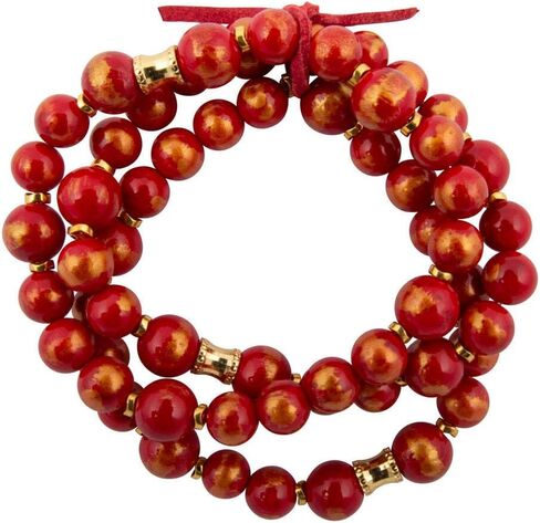 مجموعة أساور مطاطية ذهبية من اليشم الأحمر من Barse Jewelry in Saudi Arabia