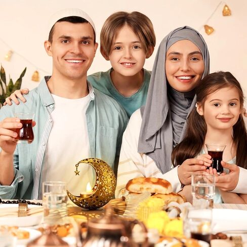 3 قطع من حامل شموع رمضان من Mumufy، حامل شموع معدنية على شكل قمر ذهبي ونجمة معدنية، حامل شمعدان عيد مبارك، حامل عمود رمضان مجوف، قطعة مركزية للطاولة لحفلات الزفاف الإسلامية المسلمة in Saudi Arabia