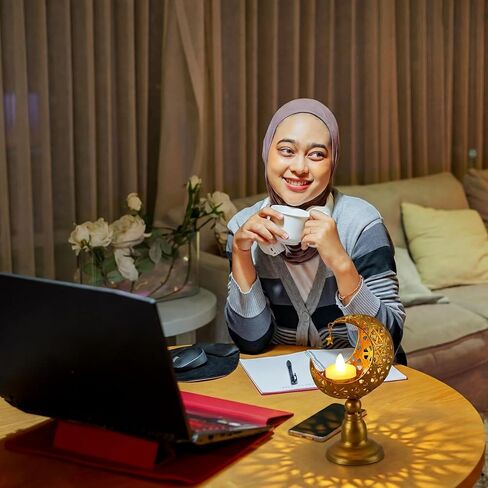 3 قطع من حامل شموع رمضان من Mumufy، حامل شموع معدنية على شكل قمر ذهبي ونجمة معدنية، حامل شمعدان عيد مبارك، حامل عمود رمضان مجوف، قطعة مركزية للطاولة لحفلات الزفاف الإسلامية المسلمة in Saudi Arabia