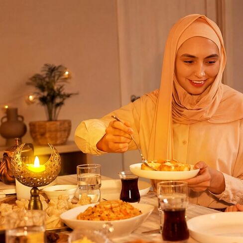 3 قطع من حامل شموع رمضان من Mumufy، حامل شموع معدنية على شكل قمر ذهبي ونجمة معدنية، حامل شمعدان عيد مبارك، حامل عمود رمضان مجوف، قطعة مركزية للطاولة لحفلات الزفاف الإسلامية المسلمة in Saudi Arabia