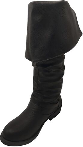 Halloween Medieval Male and Female Renaissance Pull On Mid Calf Gothic Boots Flat Jazz Boots Renaissance Pirate Boot in Saudi Arabia