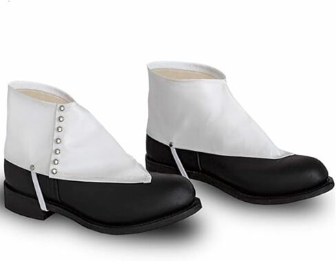 BLESSUME Historical Gangster Spats Shoes Covers White 1920s Accessories in Saudi Arabia