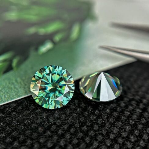 مستدير اللون مويسانيتي حجر مختبر نمت مقلد الأحجار الكريمة الأخضر الأزرق 0.3-4ct فضفاض قطع المويسانتي الأحجار الكريمة in Kuwait