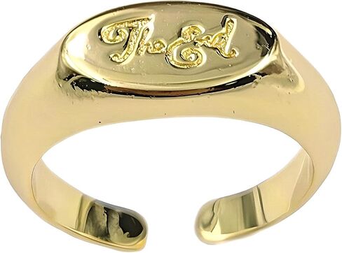 VERAMEAT THE END MOVIE SIGNET Gold Brass & Sterling Silver Statement Ring for Movie Lovers in Saudi Arabia