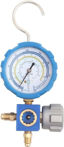 مجموعة قياس متعددة لتكييف الهواء مع زجاج رؤية ومبردات متعددة متوافقة مع R22 R410A R134A R407C لمحترفي التدفئة والتهوية وتكييف الهواء (HVAC) باللون الأزرق مقاس 68 مم in Kuwait