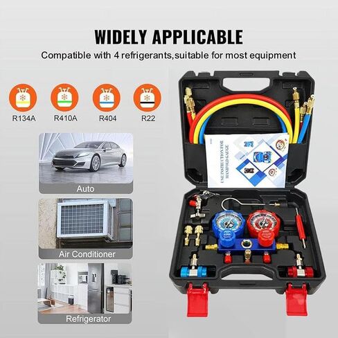 Professional Car Air Conditioning Recharges Complete Set with Quick Connection Fittings Suitable for R22 R134 R404 R41 Multiple Refrigerants Car Charging Tool Set in Kuwait
