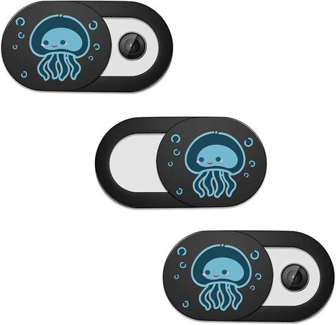 Webcam Cover Ultra Thin - Web Camera Cover fits Laptop,Tablet,PC,Computer, Smartphone, Protect Your Privacy and Security,Strong Adhesive (Dinosaur-Black & 3 Pack) in Saudi Arabia