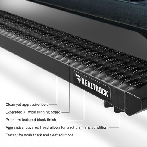 خطوات RealTruck Growler لـ Silverado/Sierra | طول الكابينة، ألومنيوم مقاوم للصدأ، أسود مزخرف | GFC19CC-TX | يناسب 2019 - 2026 شيفروليه / جي إم سي 1500، 20-26 2500 / 3500 طاقم الكابينة in Kuwait