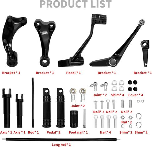 مجموعة أدوات التحكم الأمامية للدراجة النارية HDBUBALUS مجموعة روابط العتلات تناسب Harley Sportster XL 883 1200 2004-2013 Black Style A in Kuwait