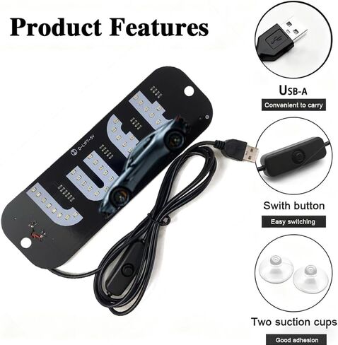 (وردي) لافتة ضوئية LED للسيارة، لافتة سيارة أجرة على الزجاج الأمامي، ملصق LED للسيارة مع أكواب شفط، قابس USB للسيارات والشاحنات وسيارات الدفع الرباعي، وإكسسوارات السائق للسيارة، وملصقات ممتصة للصدمات in Kuwait