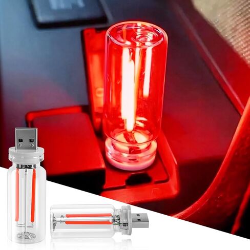 قطعتان من مصابيح LED USB لداخل السيارة، مصابيح داخلية صغيرة للإضاءة المحيطة بالسيارة، ضوء USB للسيارة يعمل باللمس، ضوء ليلي مزخرف للتخييم في غرفة نوم السيارة (أزرق) in Saudi Arabia