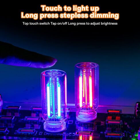 2PCS USB LED Lights for Car Interior, Mini Ambient Lighting Car Interior Lights, Touch Control Car USB Light, Decorative Night Light for Vehicle Bedroom Camping(Blue) in Kuwait