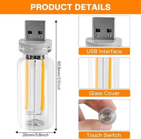 2PCS USB LED Lights for Car Interior, Mini Ambient Lighting Car Interior Lights, Touch Control Car USB Light, Decorative Night Light for Vehicle Bedroom Camping(Blue) in Kuwait