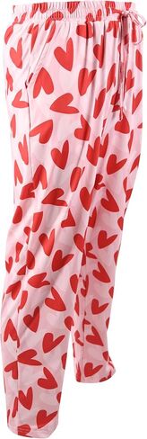 سروال بيجامة للجنسين لعيد الحب للرجال والنساء على شكل V-Day PJs (XLarge، قلوب راقصة) in Saudi Arabia