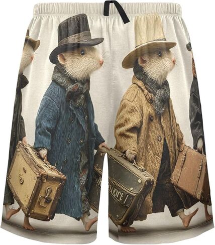 شورت نوم رجالي ريترو ماوس، سروال بيجامة ملابس نوم سفلية مع جيوب S in Saudi Arabia