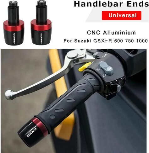 GSX-R 600 750 1000 Handlebar Ends 22mm 7/8" Motorcycle Grip End Plugs for Suzuki GSX R 750 600 GSX R 1300 Hayabusa - Red in Saudi Arabia