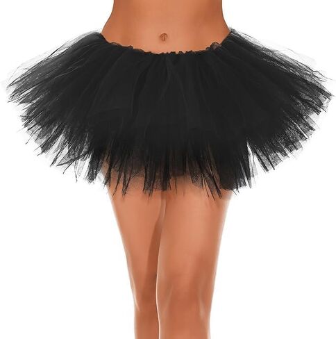 Zando Tutu for Women Adults Elastic 5 Layers Puffy Tulle Dance Skirt Halloween Costume Cosplay Party Running Tutu in Saudi Arabia