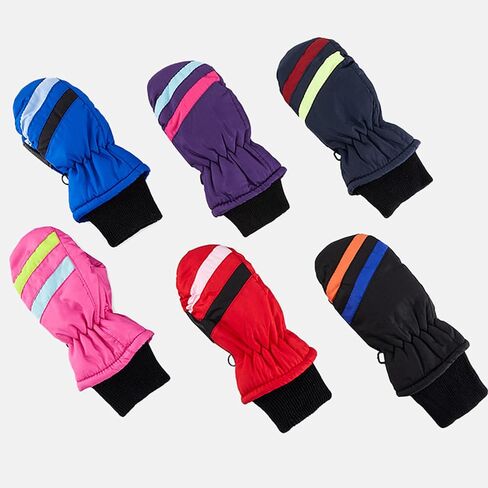 Kids Stripe Thicken Snow Mittens Glove for Toddler Winter Warm Ski Gloves for 2-5T Baby Boys Girls in Saudi Arabia