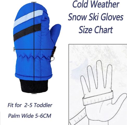 Kids Stripe Thicken Snow Mittens Glove for Toddler Winter Warm Ski Gloves for 2-5T Baby Boys Girls in Saudi Arabia