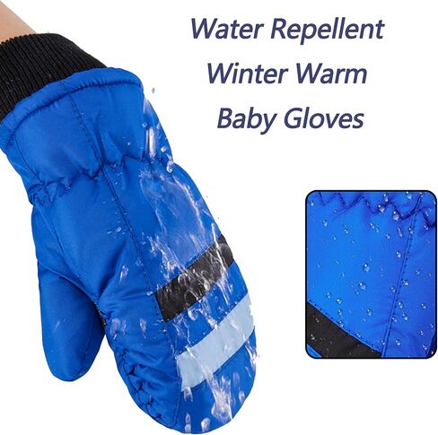 Kids Stripe Thicken Snow Mittens Glove for Toddler Winter Warm Ski Gloves for 2-5T Baby Boys Girls in Saudi Arabia