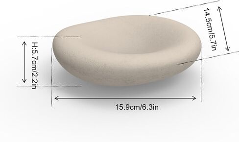 وعاء سحابي مقاس 6.3 بوصة، وعاء خرساني مزخرف لديكور المنزل، صينية مفاتيح لطاولة المدخل، صينية مجوهرات خرسانية، أوعية عضوية خرسانية غير متماثلة (بيج) in Kuwait