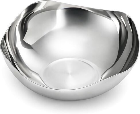 7'' Silver Decorative Candy Bowl, 304 Stainless Steel Wave Serving Dish, Mirror Polished Elegant Metal Tray, Modern Centerpiece Bowl for Keys Candy Nuts Jewelry, Home Office Coffee Shop in Saudi Arabia