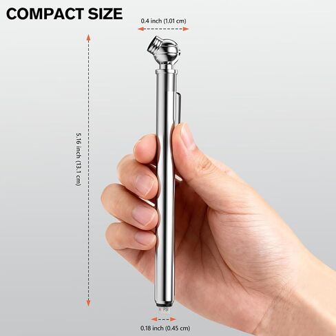 Pencil Tire Pressure Gauge 2 Pack, 10-75PSI Air Pressure Gauge with Tire Caps, Stainless Steel Body, 3 Measurements (±2% Span) for Cars, RVs, Bicycles in Kuwait
