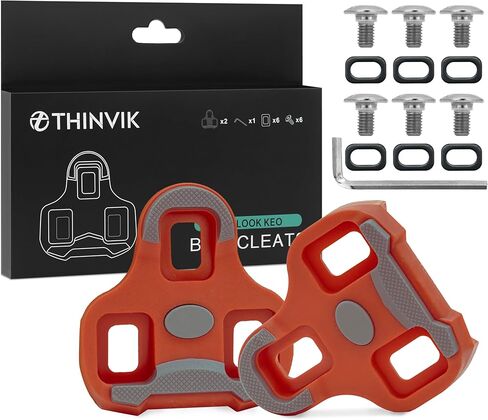 Thinvik Bike Cleats for Look Keo Grip,Road Bike Look Keo Cleat with Anti-Slip Rubber Desgin.Bicycle Cleat Set for Indoor&Outdoor Cycling- 0 and 3 Float Degree in Kuwait