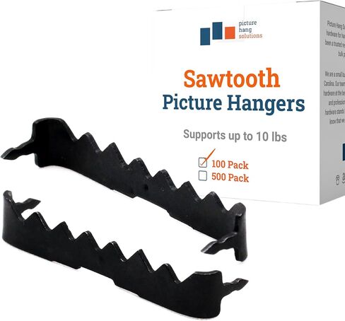 Sawtooth Picture Hangers - 100 Pack - 1 3/4 Black Sawtooth Picture Hangers No Nail in Kuwait