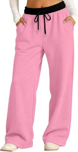 Girls Oversized Wide Leg Sweatpants Boys Baggy Sweat Pants Drawstring Waist and Pockets Kids Straight Leg Track Pants Trendy in Saudi Arabia