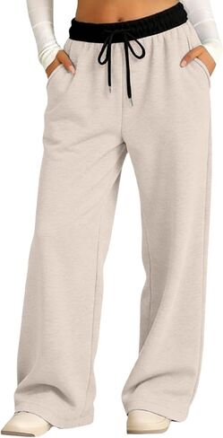 Girls Oversized Wide Leg Sweatpants Boys Baggy Sweat Pants Drawstring Waist and Pockets Kids Straight Leg Track Pants Trendy in Saudi Arabia