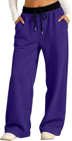 Girls Oversized Wide Leg Sweatpants Boys Baggy Sweat Pants Drawstring Waist and Pockets Kids Straight Leg Track Pants Trendy in Saudi Arabia