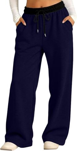 Girls Oversized Wide Leg Sweatpants Boys Baggy Sweat Pants Drawstring Waist and Pockets Kids Straight Leg Track Pants Trendy in Saudi Arabia