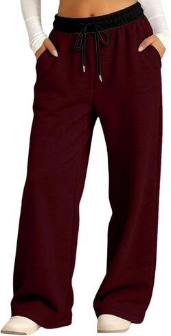 Girls Oversized Wide Leg Sweatpants Boys Baggy Sweat Pants Drawstring Waist and Pockets Kids Straight Leg Track Pants Trendy in Saudi Arabia