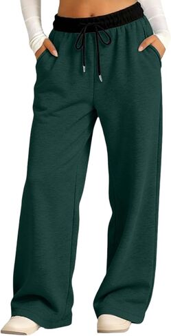Girls Oversized Wide Leg Sweatpants Boys Baggy Sweat Pants Drawstring Waist and Pockets Kids Straight Leg Track Pants Trendy in Saudi Arabia