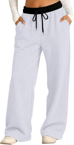 Girls Oversized Wide Leg Sweatpants Boys Baggy Sweat Pants Drawstring Waist and Pockets Kids Straight Leg Track Pants Trendy in Saudi Arabia
