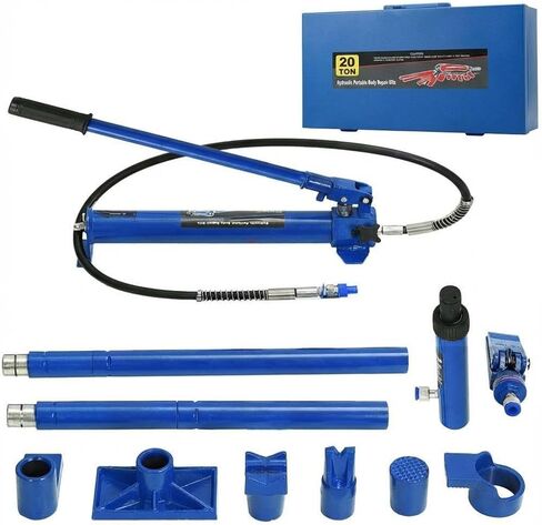 4 Ton Porta Power Kit,Hydraulic Ram Kit Porta Power Jack,Heavy Duty Auto Body Frame Repair Kit, Vehicle Body Collision Repair, Pusher, Puller, Spreader Sets for Garage and Workshop in Saudi Arabia
