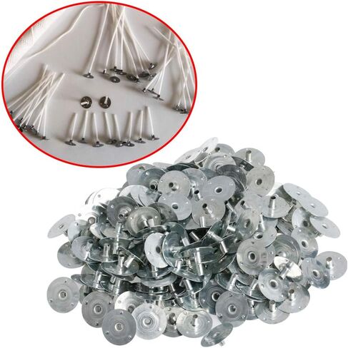200 Pcs Waxed Making Metal Wick Sustainers Carry Holders Tabs Easy to Carry and Storage in Kuwait