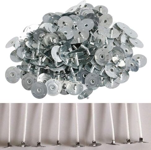 200 Pcs Waxed Making Metal Wick Sustainers Carry Holders Tabs Easy to Carry and Storage in Kuwait