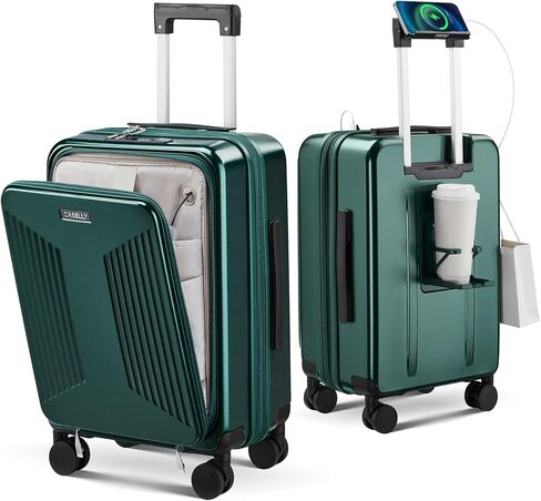 Carry on Luggage Top opening Suitcases, Expandable with Cup Holder and USB Charging Port,Lightweight with Front Pocket Rolling Suitcases with Spinner Wheels in Saudi Arabia