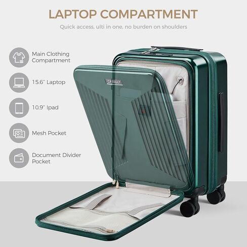 Carry on Luggage Top opening Suitcases, Expandable with Cup Holder and USB Charging Port,Lightweight with Front Pocket Rolling Suitcases with Spinner Wheels in Saudi Arabia