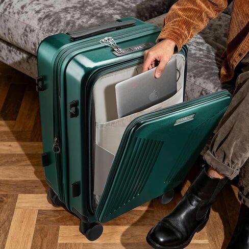 Carry on Luggage Top opening Suitcases, Expandable with Cup Holder and USB Charging Port,Lightweight with Front Pocket Rolling Suitcases with Spinner Wheels in Saudi Arabia