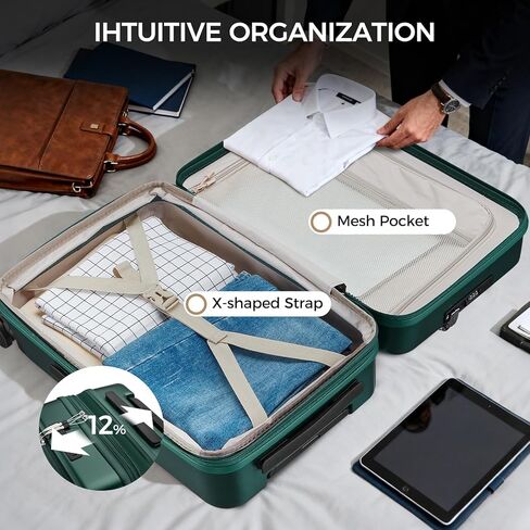 Carry on Luggage Top opening Suitcases, Expandable with Cup Holder and USB Charging Port,Lightweight with Front Pocket Rolling Suitcases with Spinner Wheels in Saudi Arabia